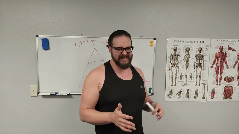 Still from Brad Glaser's lecture on the Optimal Performance Training model.
